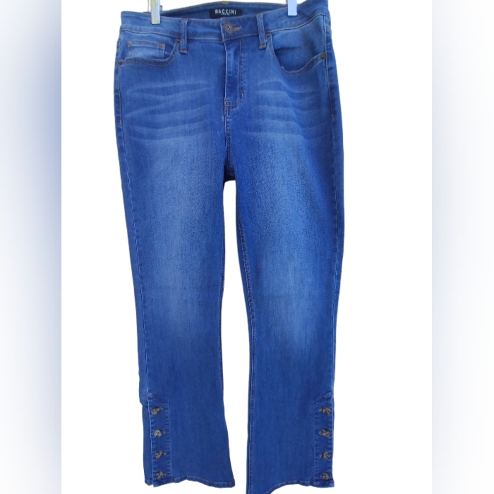 Baccini denim bootcut jeans Size 10 western hippie straight boho peasant pants